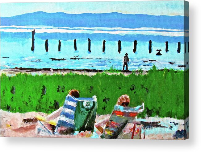 Beach Acrylic Print featuring the painting Southport Living by Beth Saffer