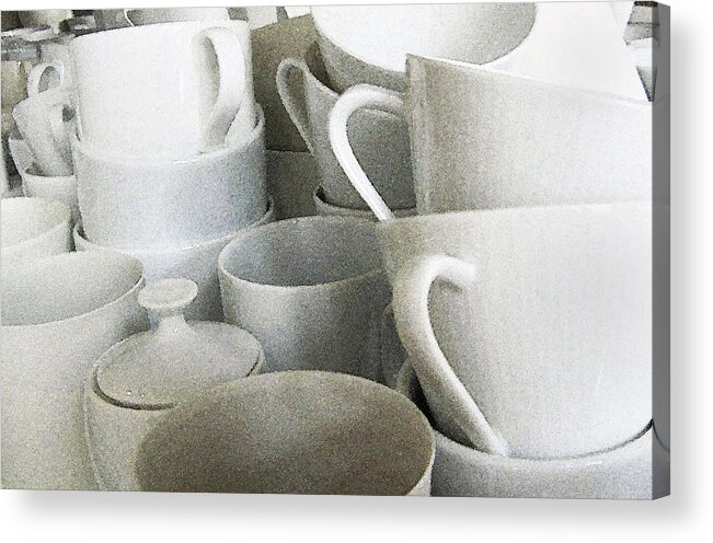 White Cups Acrylic Print featuring the photograph Stacked Up by Rich Franco