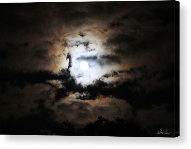Full Moon Acrylic Print featuring the photograph Stormy Moon by Diana Haronis