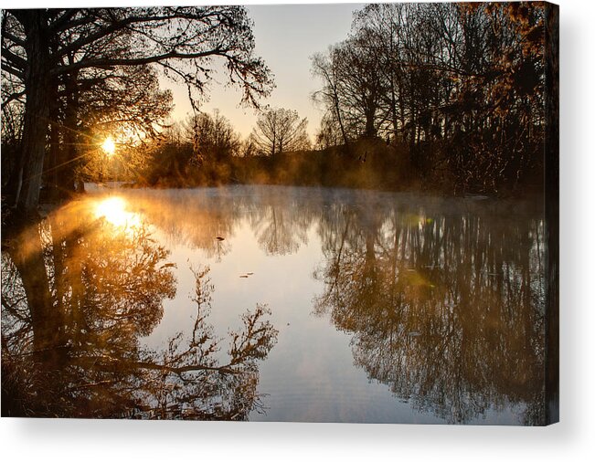 Sunrise Acrylic Print featuring the photograph Sunrise on the Guadalupe by Paul Huchton