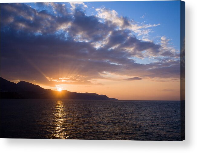 Sunset Acrylic Print featuring the photograph Sunset at Costa del Sol in Spain by Artur Bogacki