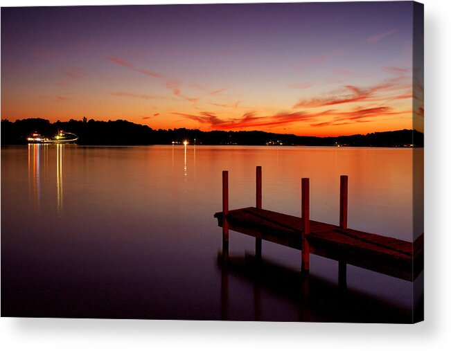 Sunsets Acrylic Print featuring the photograph Sunset at the Dock by Michelle Joseph-Long