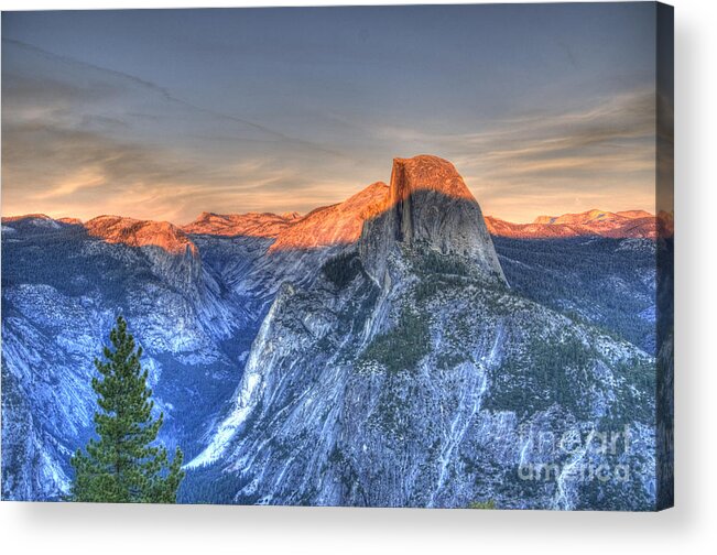 Half Dome Acrylic Print featuring the photograph Sunset over Half Dome by Jim And Emily Bush