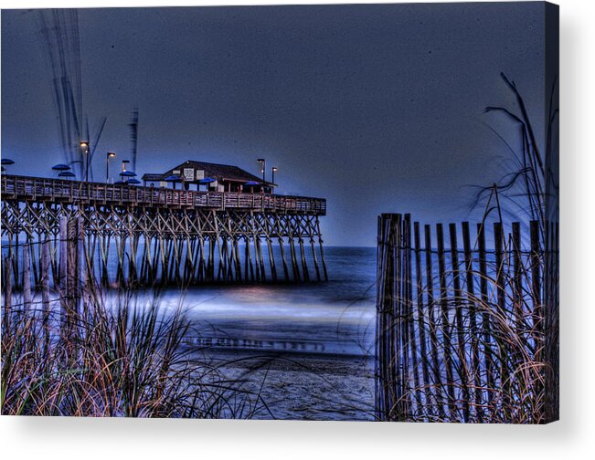 Surfside Beach Sc Acrylic Print featuring the photograph Surfside Beach Pier South Carolina by Joe Granita