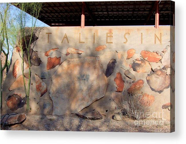 Arizona Acrylic Print featuring the photograph Taliesin Entry - Arizona by Mary Deal