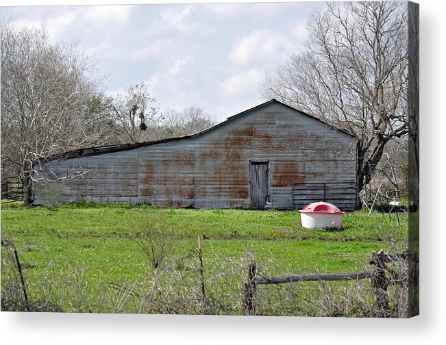 Teresa Blanton Acrylic Print featuring the photograph Texas Barn 6 by Teresa Blanton