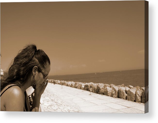 Sea Acrylic Print featuring the photograph The Lady and the Sea by Donato Iannuzzi