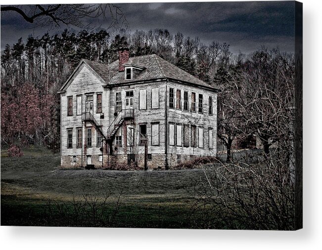 Spooky Acrylic Print featuring the photograph The Old Schoolhouse by Jim Painter
