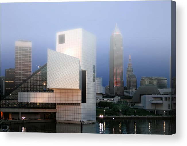 Summer Acrylic Print featuring the photograph The Rock and Roll Hall of Fame by Richard Gregurich