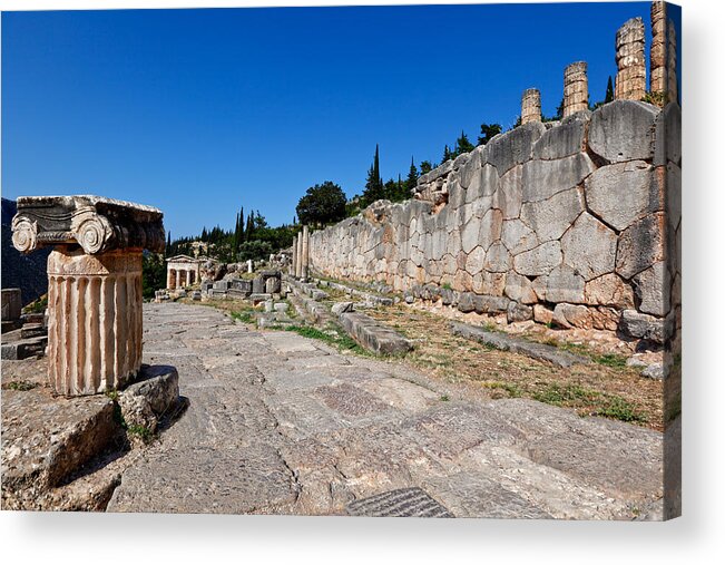 Ancient Acrylic Print featuring the photograph The Sacred Way - Delphi by Constantinos Iliopoulos