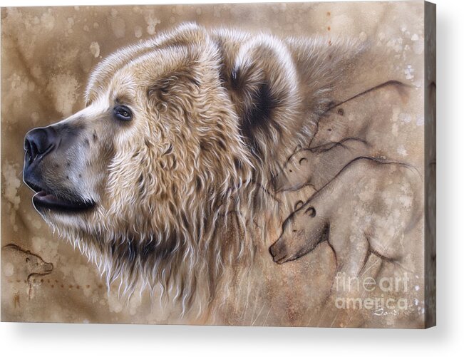 Bear Acrylic Print featuring the painting The Source V by Sandi Baker