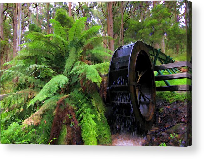 Water Wheel Acrylic Print featuring the photograph The Water Wheel by Paul Svensen