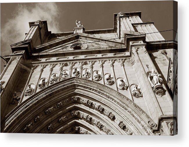 Toledo Acrylic Print featuring the photograph Gazing Heavenward at Cathedral by Lorraine Devon Wilke