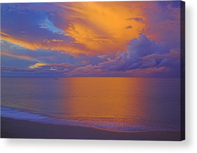 St Lucia Acrylic Print featuring the photograph Tropical Sunset-2- St Lucia by Chester Williams