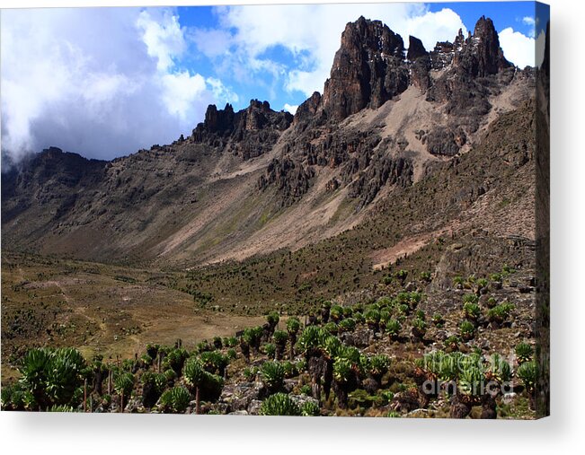 Mount Kenya Acrylic Print featuring the photograph Twin Peaks by Aidan Moran