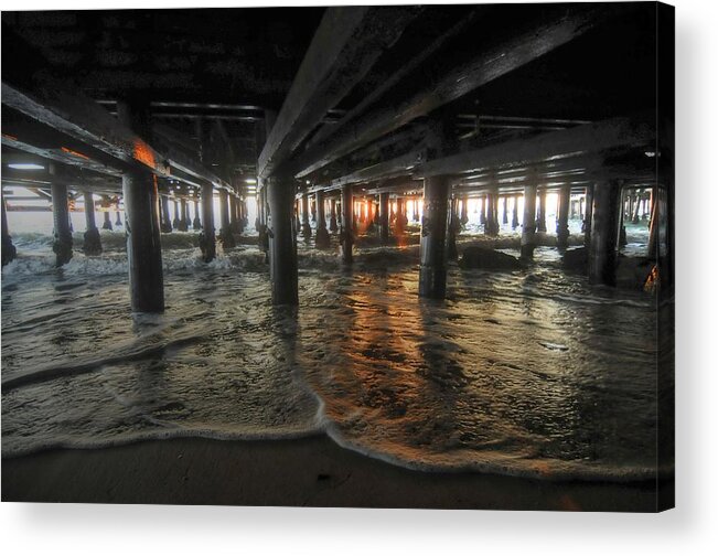 Redondo Beach Pier Acrylic Print featuring the photograph Under the Pier by Richard Omura