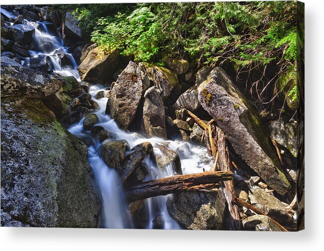 Mountains Acrylic Print featuring the photograph Upper Cascades of Malchite Creek by A A