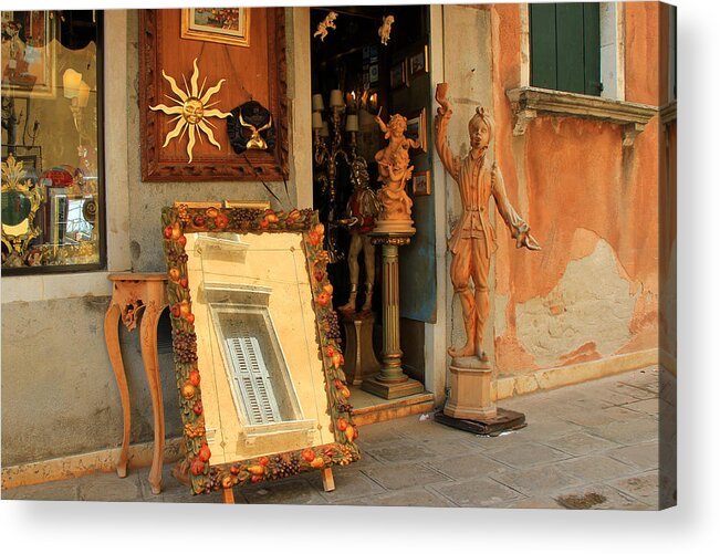 Venice Acrylic Print featuring the photograph Venice Antique Shop by Andrew Fare