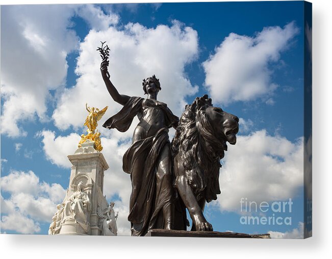 British Acrylic Print featuring the photograph Victoria Memorial fountain statues by Andrew Michael