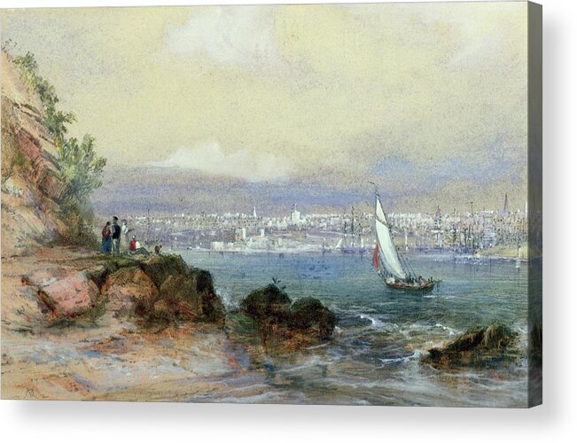 View Of Sydney Harbour Acrylic Print featuring the painting View of Sydney Harbour by Conrad Martens