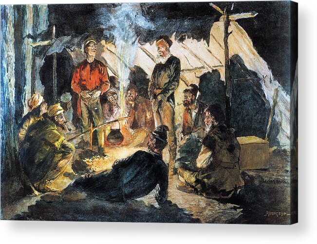 19th Century Acrylic Print featuring the photograph Voyageurs by Granger