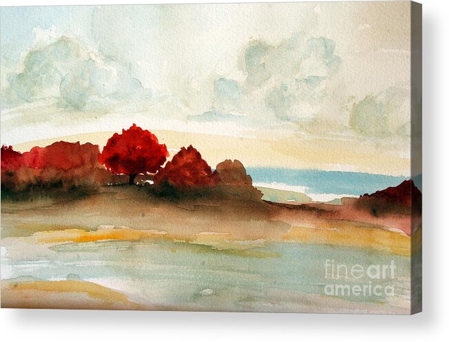 Paintings Acrylic Print featuring the painting Watercolor bay by Julie Lueders 