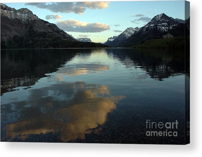 Waterton Lake Acrylic Print featuring the photograph Waterton Lake Sunset Canada by Vivian Christopher