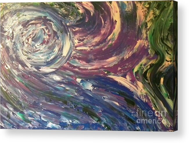 Wave Acrylic Print featuring the painting Wave Rider by Etta Harris