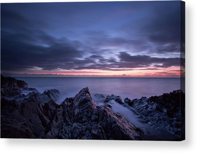 Dawn Acrylic Print featuring the photograph Wave whispers at dawn by Celine Pollard