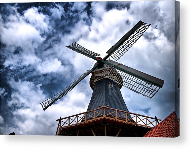 Windmill Acrylic Print featuring the photograph Windmill in Northern Germany 2 by Edward Myers