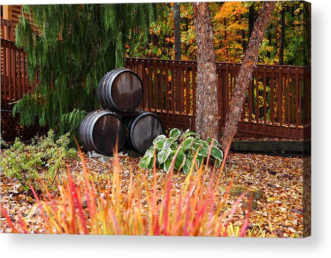 Wine Barrels Acrylic Print featuring the photograph Wine Barrels by Kevin Schrader