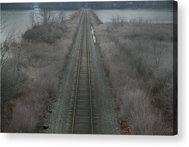 Railroad Acrylic Print featuring the photograph Winter Tracks by Neal Eslinger