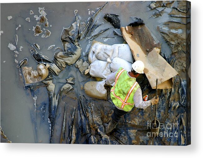 Mud Acrylic Print featuring the photograph Working The Mud by Henrik Lehnerer