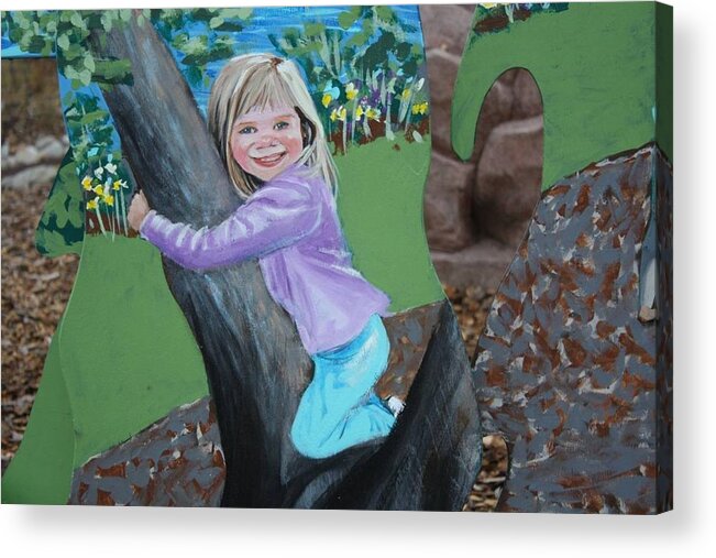 Mural Acrylic Print featuring the painting Young Girl in Summer by Jan Swaren