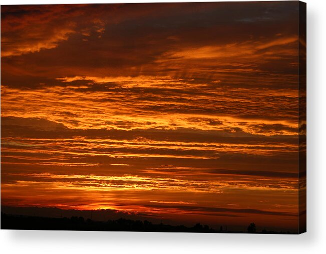 Sunset Acrylic Print featuring the photograph  Firery Sky by Dave Clark