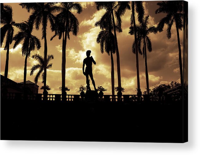 Michelangelo Acrylic Print featuring the photograph Replica of the Michelangelo statue at Ringling Museum Sarasota Florida by Mal Bray