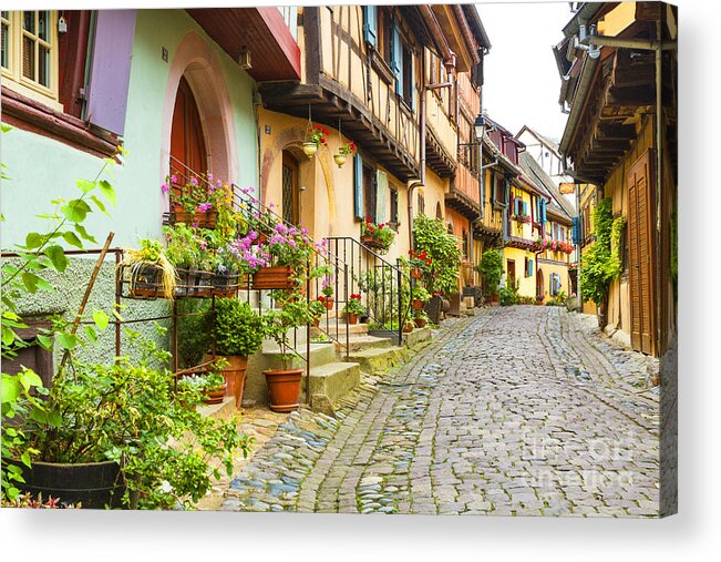 Alsace Acrylic Print featuring the photograph Half-timbered House of Eguisheim, Alsace, France #1 by Marco Arduino