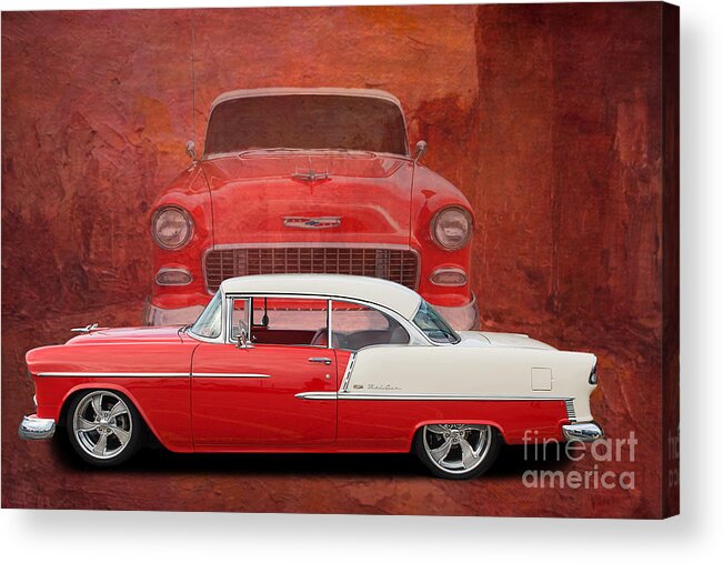 Auto Acrylic Print featuring the photograph 55 Chev #2 by Jim Hatch