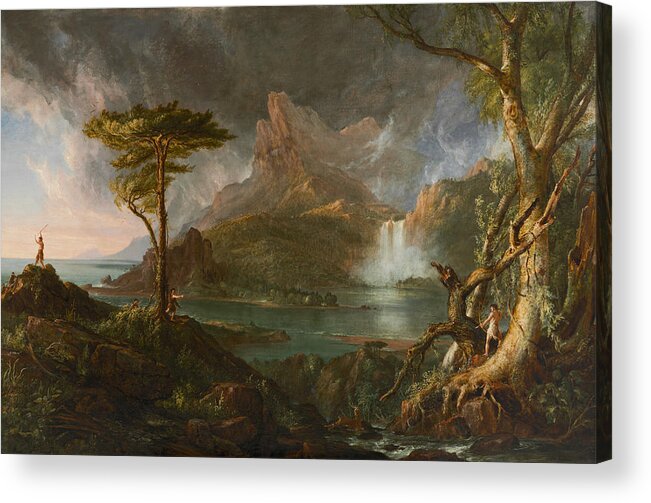Thomas Cole Acrylic Print featuring the painting A Wild Scene by MotionAge Designs