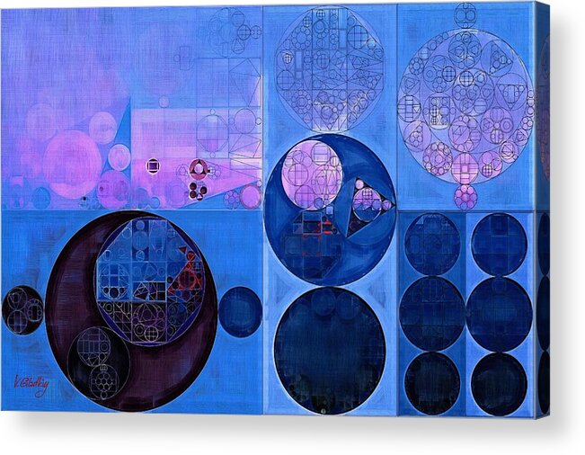 Picture Acrylic Print featuring the digital art Abstract painting - Han blue #1 by Vitaliy Gladkiy