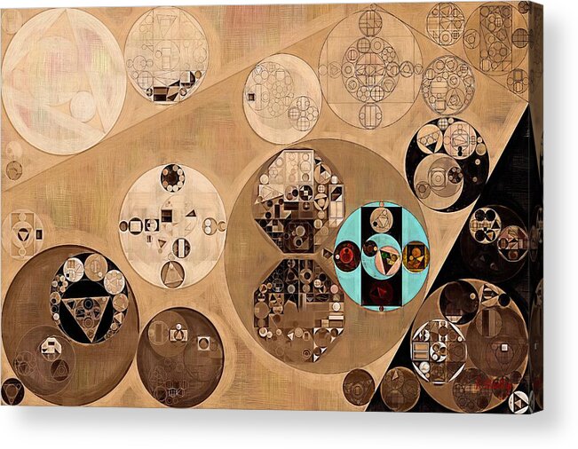 Mythical Acrylic Print featuring the digital art Abstract painting - Pale brown #1 by Vitaliy Gladkiy