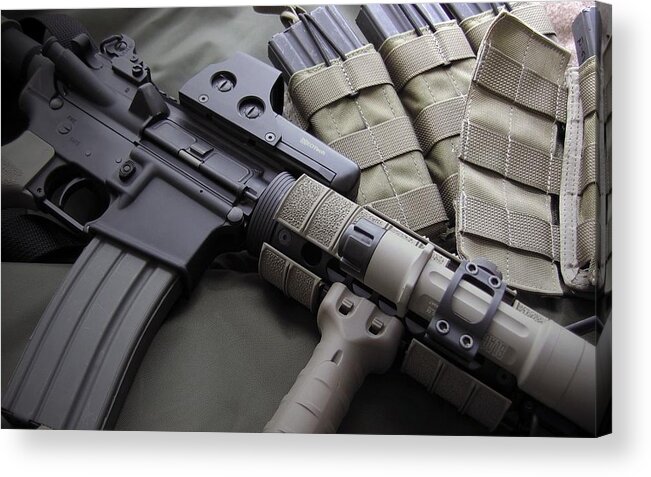 Assault Rifle Acrylic Print featuring the photograph Assault Rifle #1 by Jackie Russo