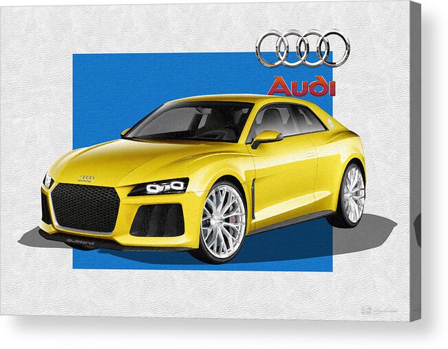 audi Collection By Serge Averbukh Acrylic Print featuring the photograph Audi Sport Quattro Concept with 3 D Badge #1 by Serge Averbukh