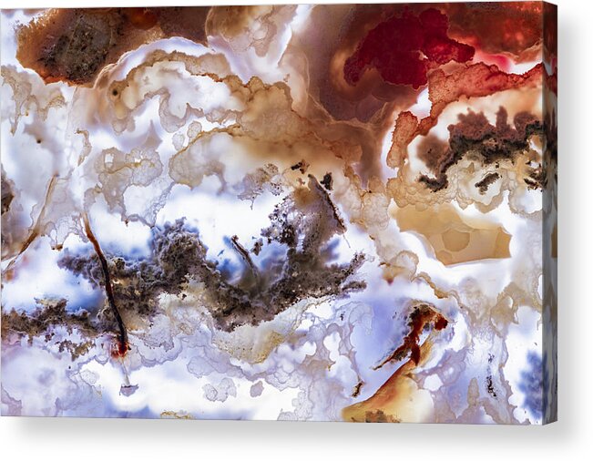Rock Acrylic Print featuring the photograph Backlit Agate #1 by Jean Noren