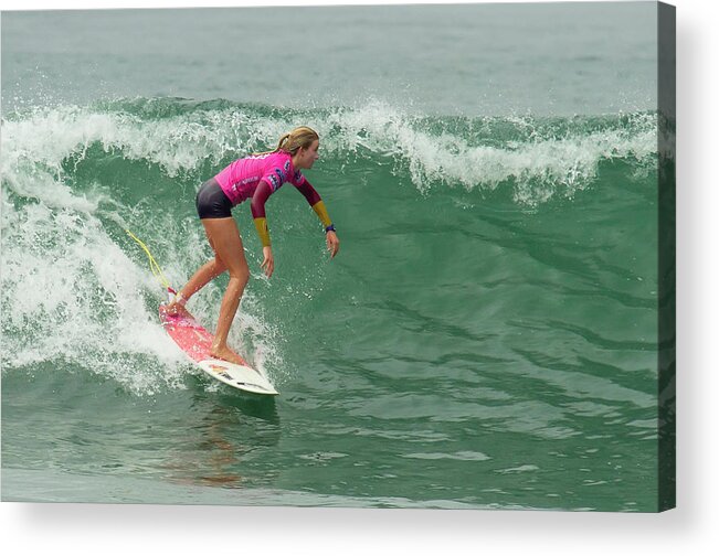 Surfers Acrylic Print featuring the photograph Bianca Buitendag Surfing #1 by Waterdancer