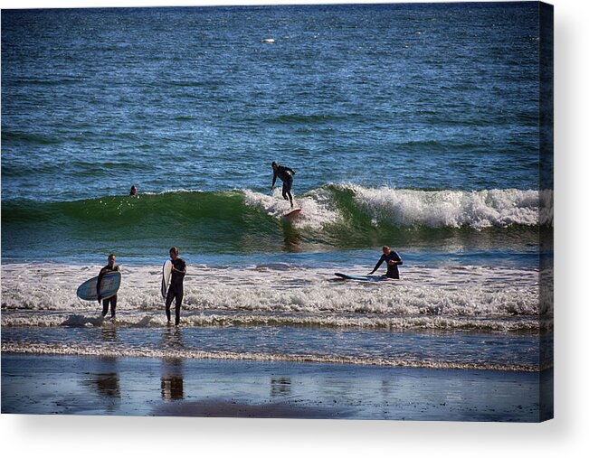 Ocean Acrylic Print featuring the photograph Catching A Wave #2 by Tricia Marchlik