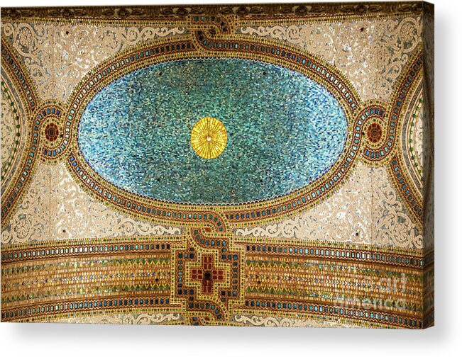 Art Acrylic Print featuring the photograph Chicago Cultural Center Ceiling by David Levin