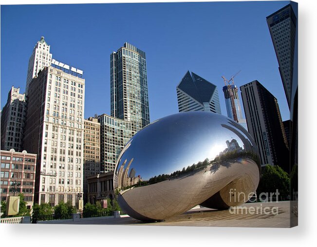 Bean Acrylic Print featuring the photograph Cloudgate Reflects by David Levin