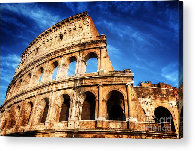 Colosseum Acrylic Print featuring the photograph Colosseum in Rome #1 by Michal Bednarek