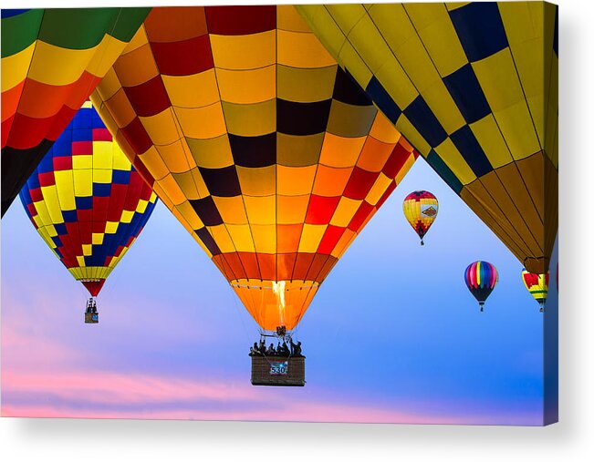 Balloon Acrylic Print featuring the photograph Dawn Flight '530' #1 by Renee Doyle